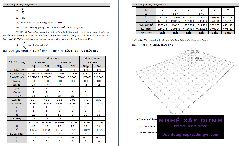 Thuyết minh bản vẽ chuẩn tính toán bể nước ngầm TCVN5574:2012