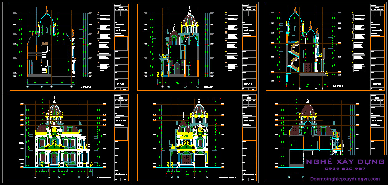 Hồ sơ thiết kế kiến trúc kết cấu điện nước hoàn thiện Biệt Thự cổ điển
