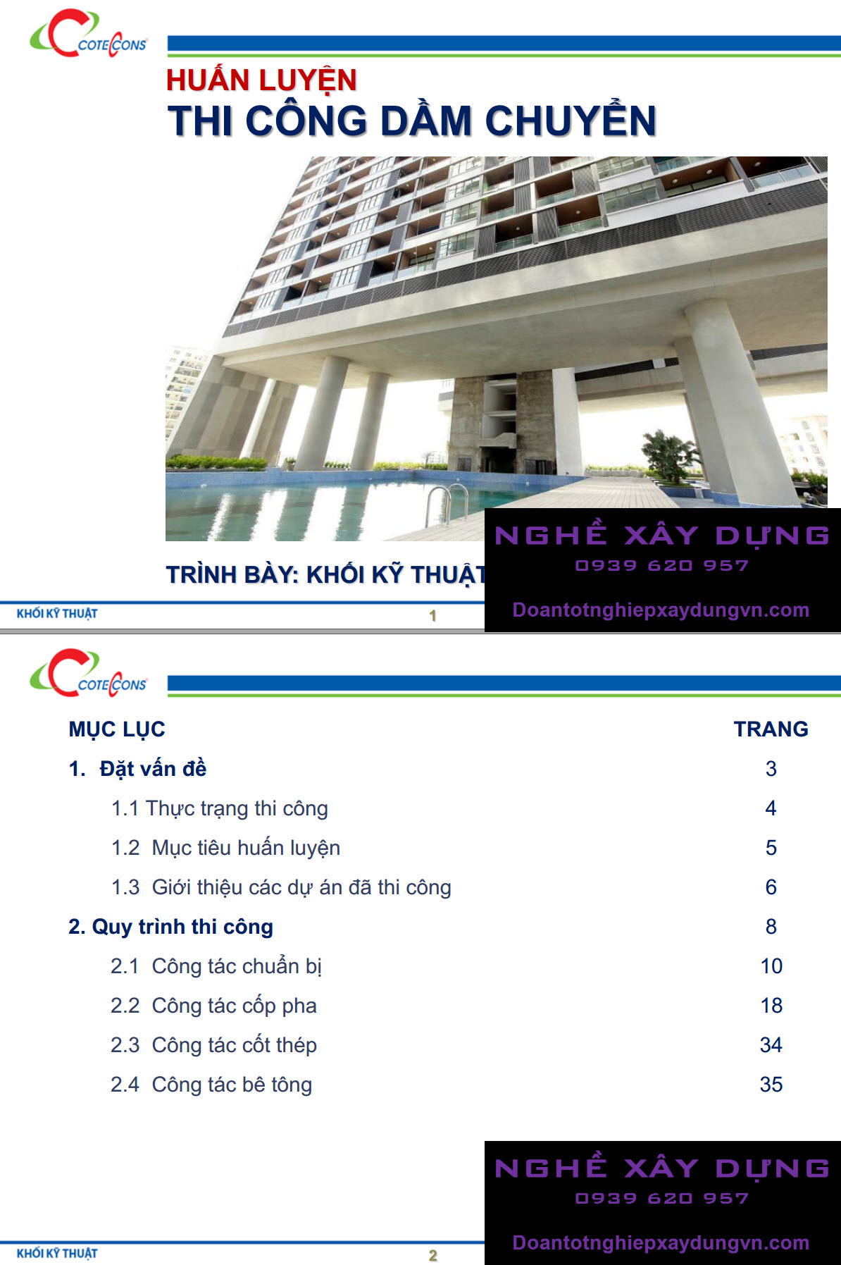 Coteccons – Huấn luyện thi công dầm chuyển – Hòa Bình – Biện pháp thi công dầm chuyển