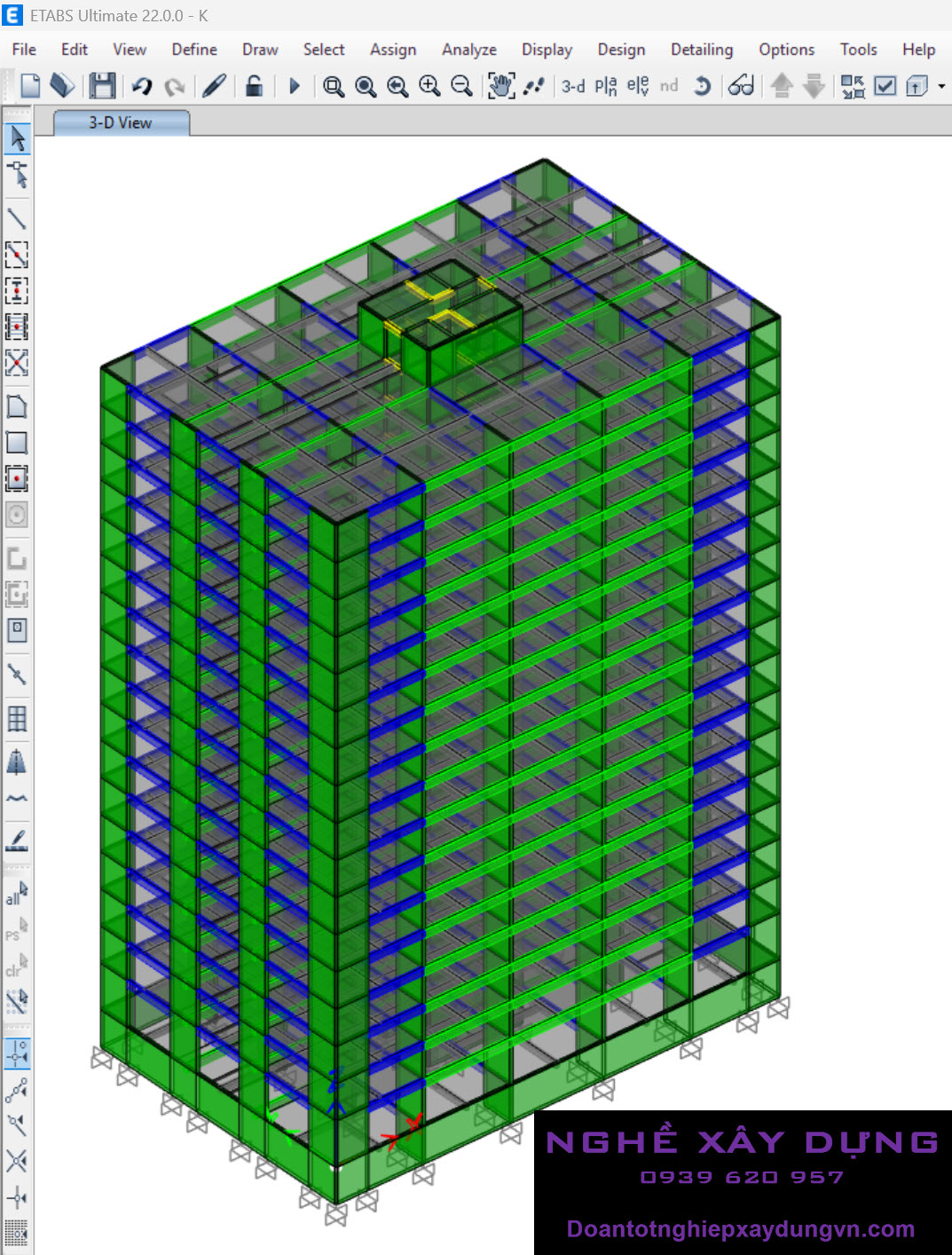 ĐỒ ÁN TỐT NGHIỆP XÂY DỰNG ĐẠT ĐIỂM GIỎI – TCVN2737:2023 FULL THUYẾT MINH – PHỤ LỤC THUYẾT MINH - BẢN VẼ - ETABS - SAFE TÍNH TOÁN LÕI CỨNG – VÁCH CỨNG CHỮ L